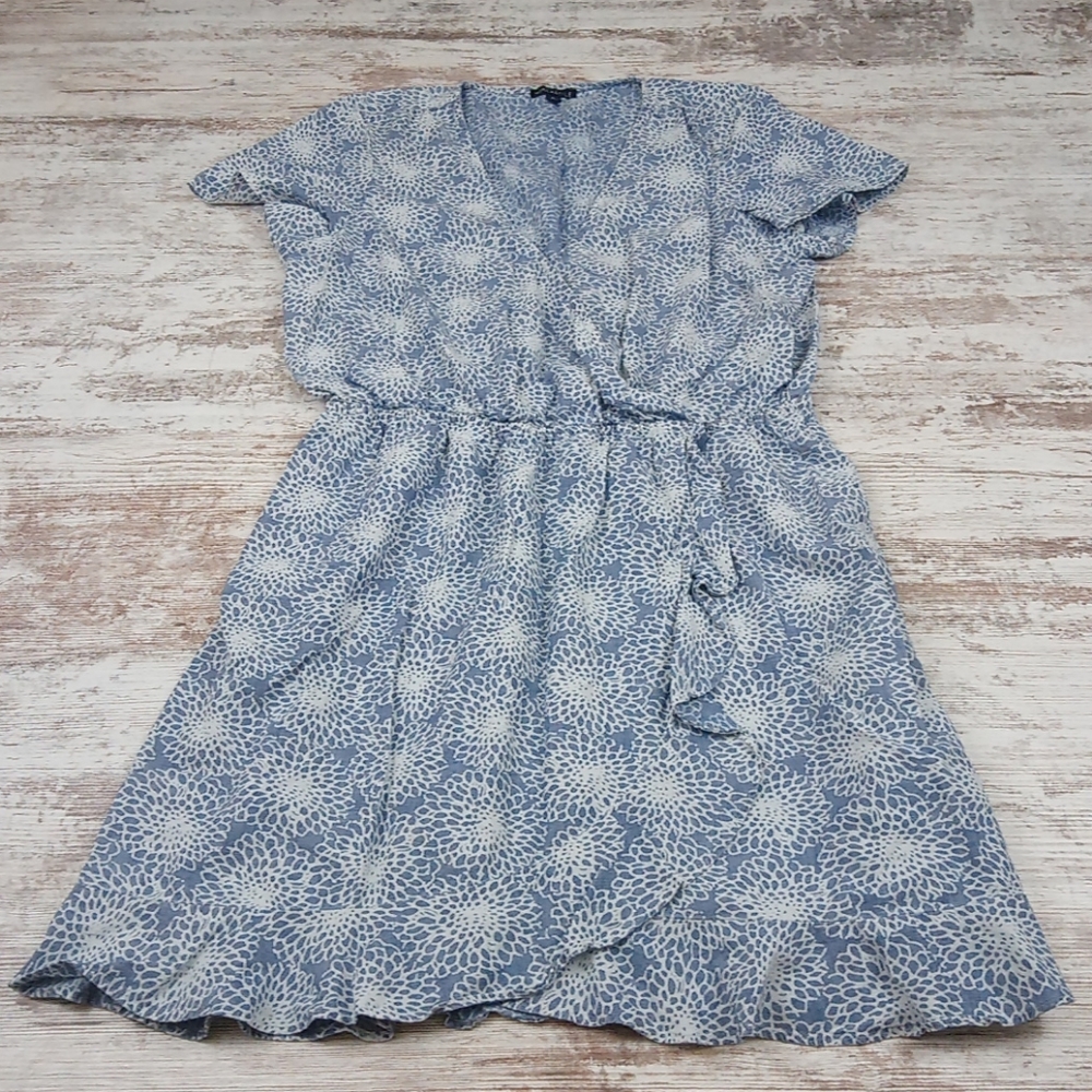 J. Crew Mercantile Faux Wrap Ruffle Hem Dress